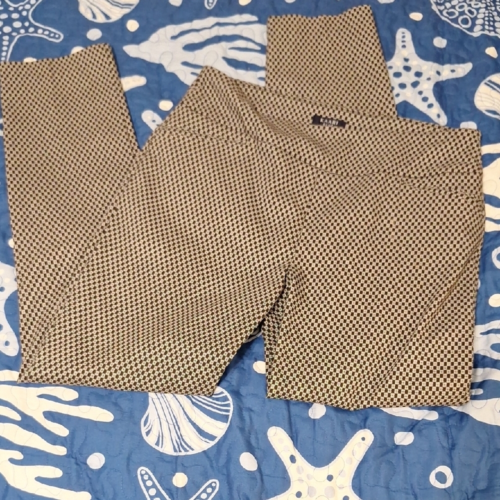 Kaari Blue Geometric Black and Tan Pants